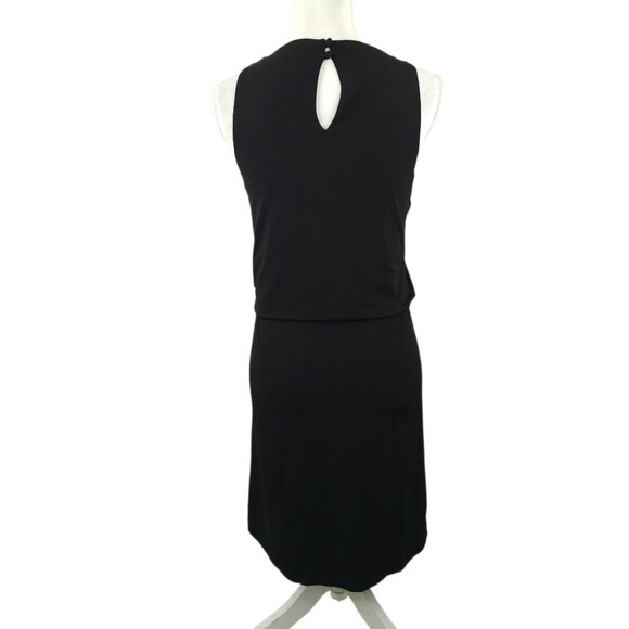 White House Black Market Beaded Neck Tank Dress XS Boho Embellished Cocktail LBD - Picture 4 of 16